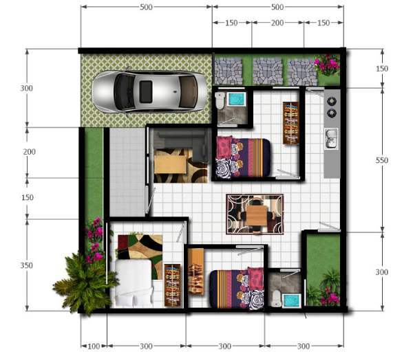 Desain Rumah 100 m2