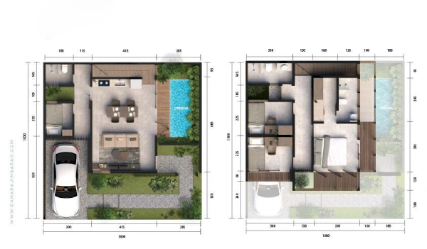 Denah Villa 2 Lantai
