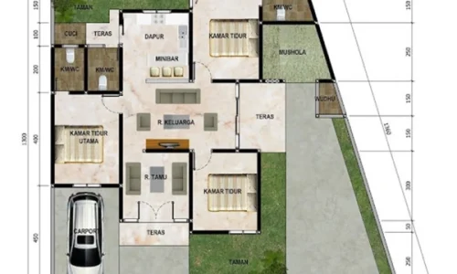 Denah Rumah 3 Kamar