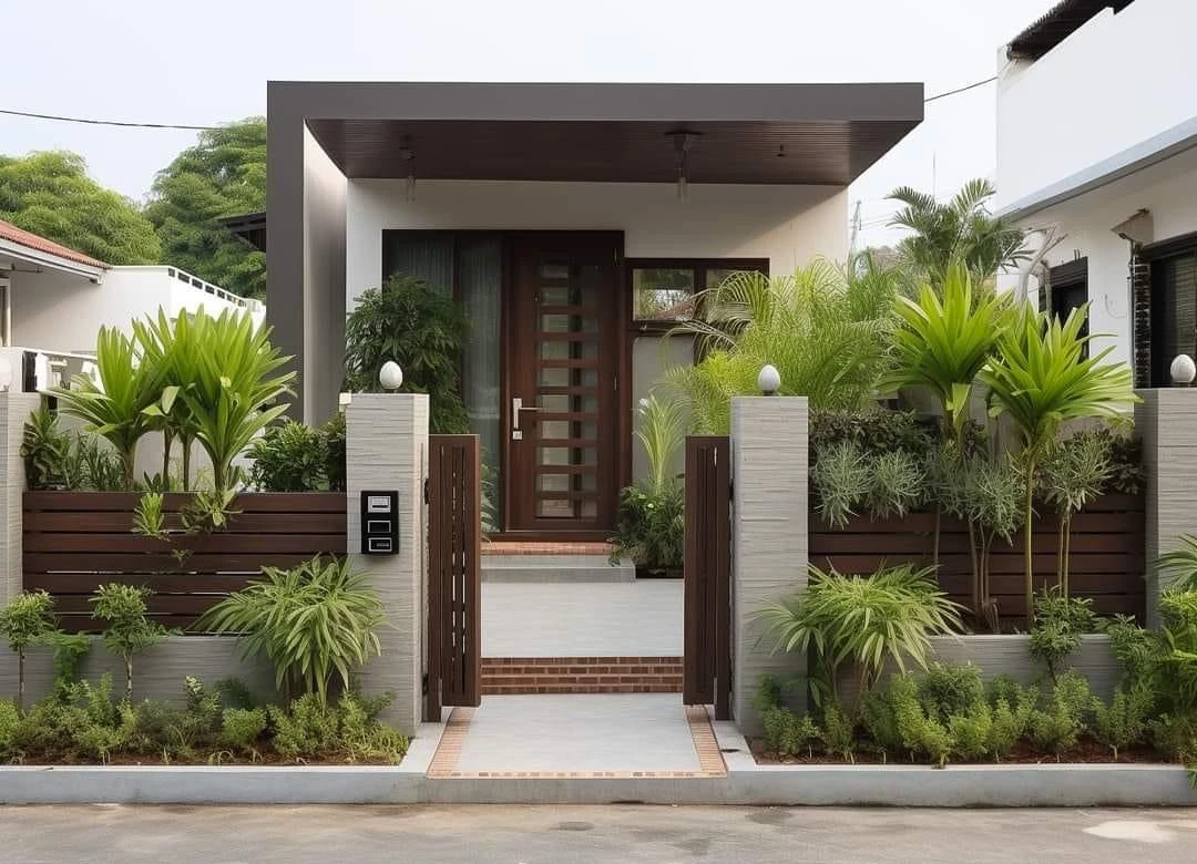 inspirasi taman depan pagar